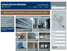 Tablet Screenshot of kancelarienaprenajombratislava.sk